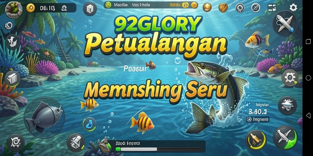 Tampilan gameplay 92GLORY dengan pengalaman memancing yang seru.