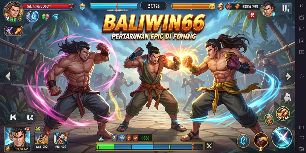 Tampilan menarik dari gameplay pertarungan di BALIWIN66.