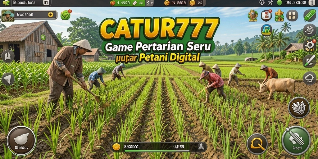 Tampilan gameplay CATUR777 dengan suasana pertanian yang asri.