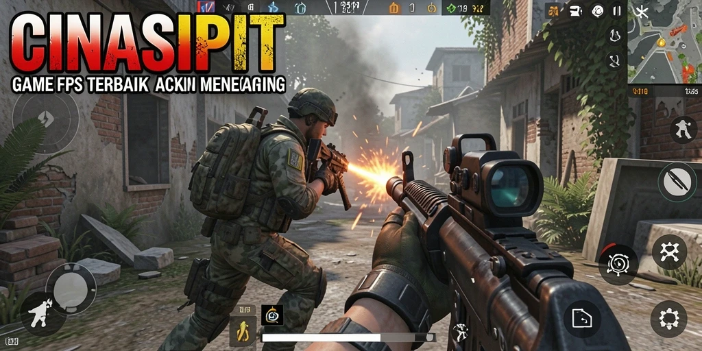 Tampilan grafis mendebarkan saat bermain CINASIPIT dalam mode FPS.