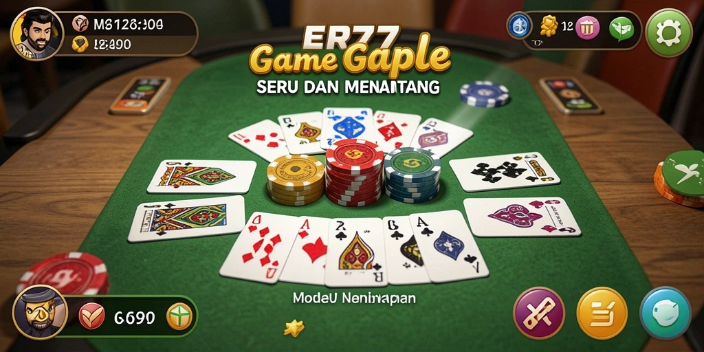 Tampilan gameplay Gaple yang menarik dan interaktif di ER777.