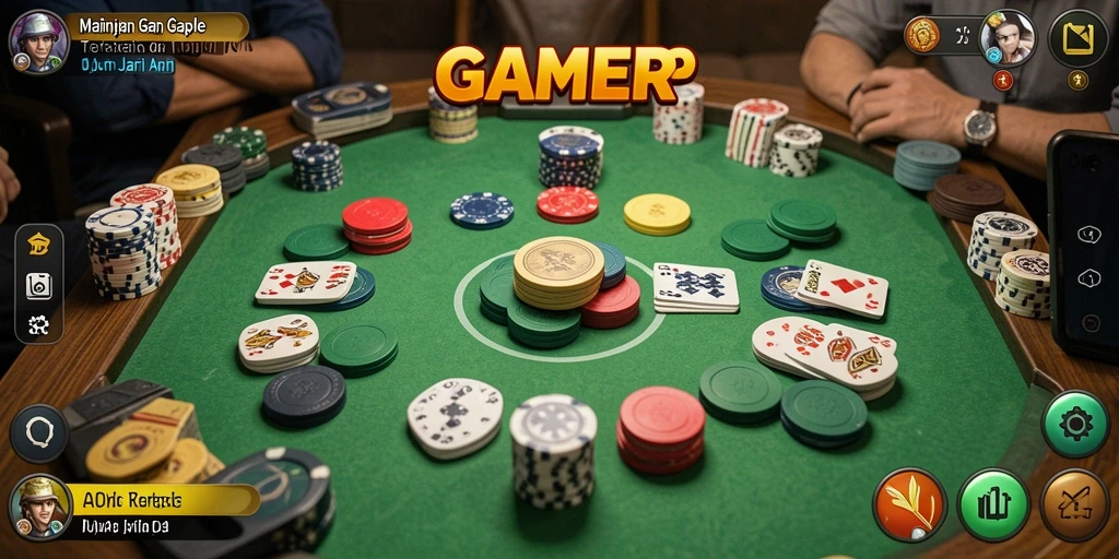 Screenshot GAMERP menampilkan gameplay Gaple yang seru dan interaktif.