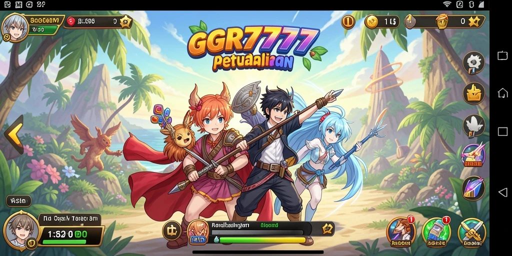 Screenshot aksi seru dari game GGR7777 yang menampilkan pertarungan karakter Anime.