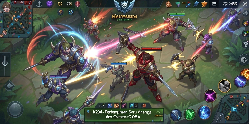 Screenshot K234 menunjukkan pertarungan seru di arena MOBA.