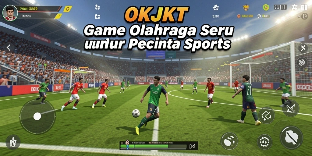 Tampilan gameplay seru di OKJKT dengan aksi olahraga mendebarkan.