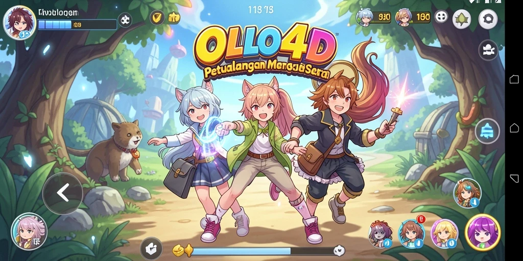 Tampilan gameplay seru dengan karakter anime menarik.