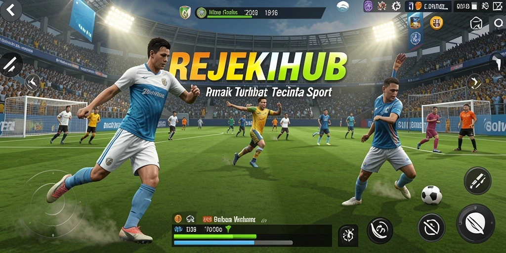 Tangkapan layar REJEKIHUB menampilkan gameplay olahraga yang dinamis dan seru.