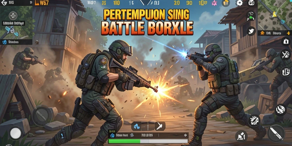 Tangkapan layar yang menunjukkan aksi seru dalam W67 gameplay Battle Royale.